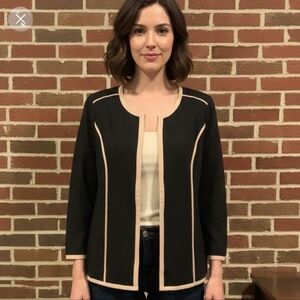 Anthony Richards jacket size 18 black with tan trim